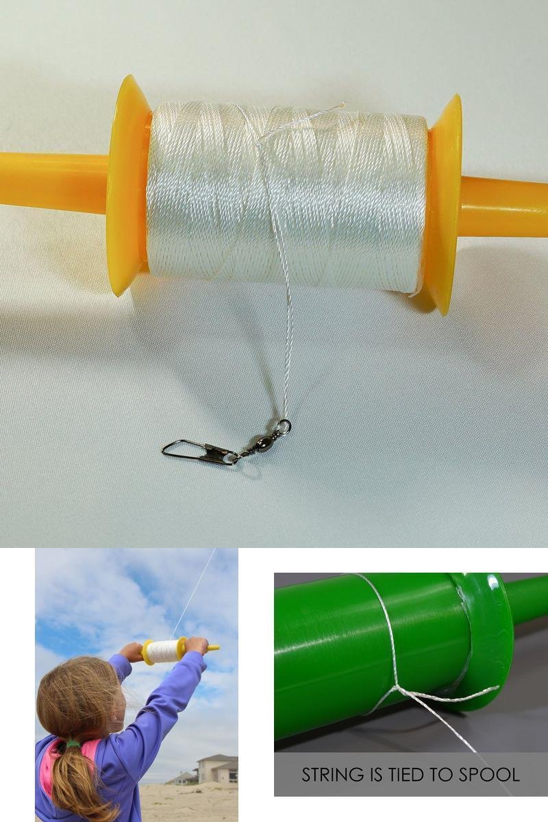 NEW Kite Spool Reel With String Handle Winder 50 LB x 500 Feet Twisted