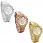 Luxury Watch Classic Unisex Crystal Wrist Watch Gold Reloj De Mujer Dorado NEW .
