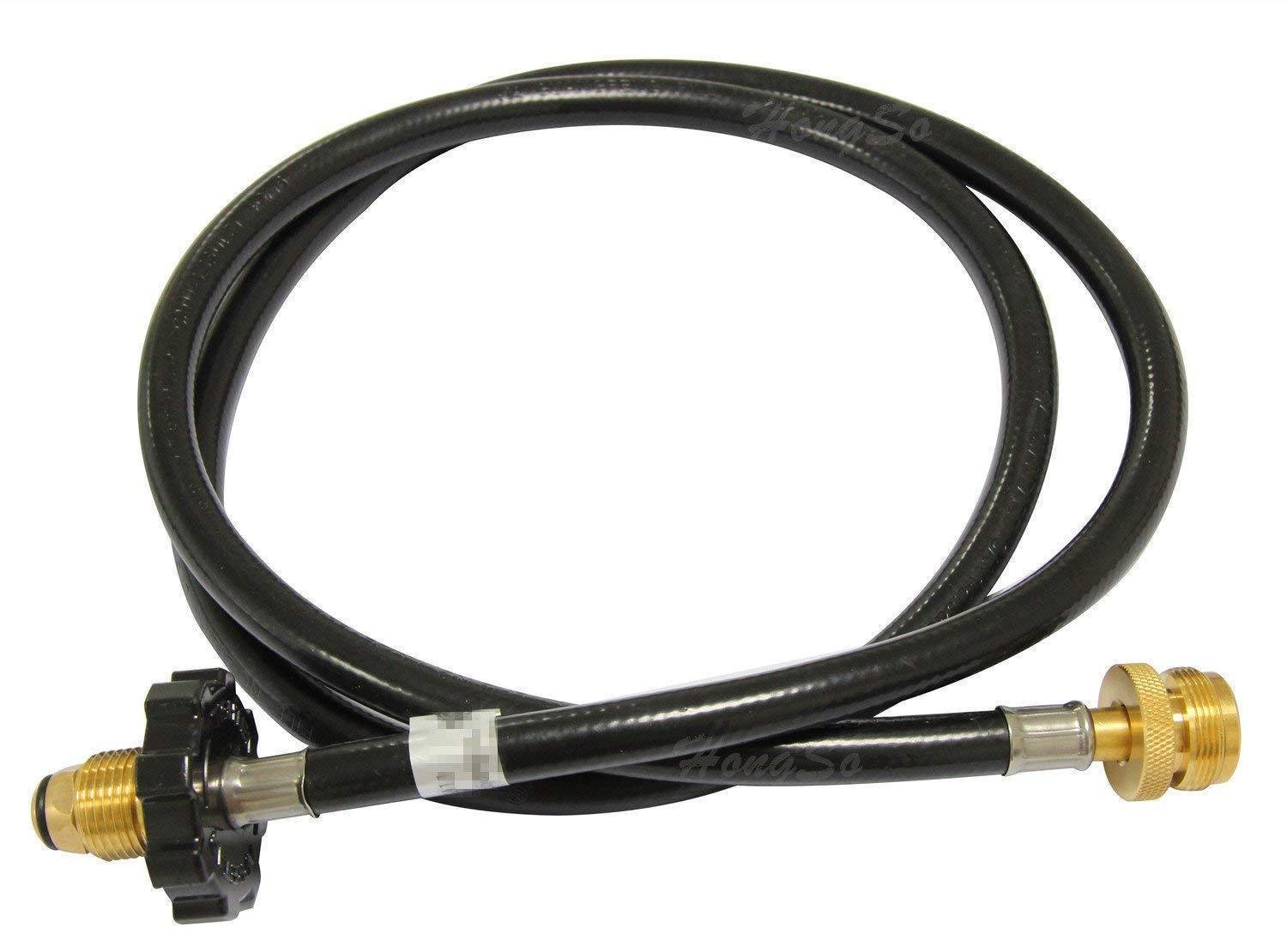 5 Ft Propane Tank Adapter Hose BBQ Gas Grill Connector Replacement LP Tank Black