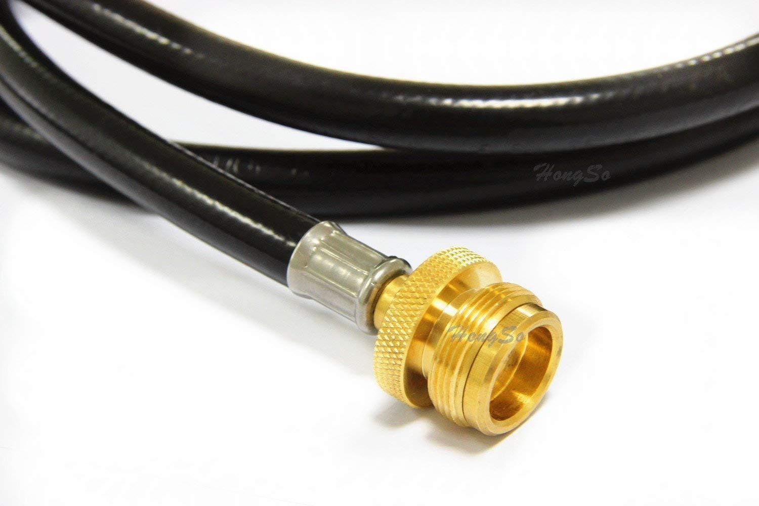 5 Ft Propane Tank Adapter Hose BBQ Gas Grill Connector Replacement LP Tank Black