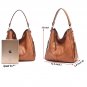 Large Leather Hobo Handbags Leather Purse Shoulder Vintage Bucket Bag Brown