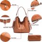 Large Leather Hobo Handbags Leather Purse Shoulder Vintage Bucket Bag Brown