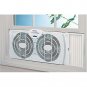 Twin Window Fan Dual Blade 2 Speed Reversible Air Flow Control Water Resistant