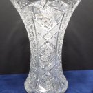 Large Antique Vase American Brilliant Crystal with Deep Cut Pin Wheel Design