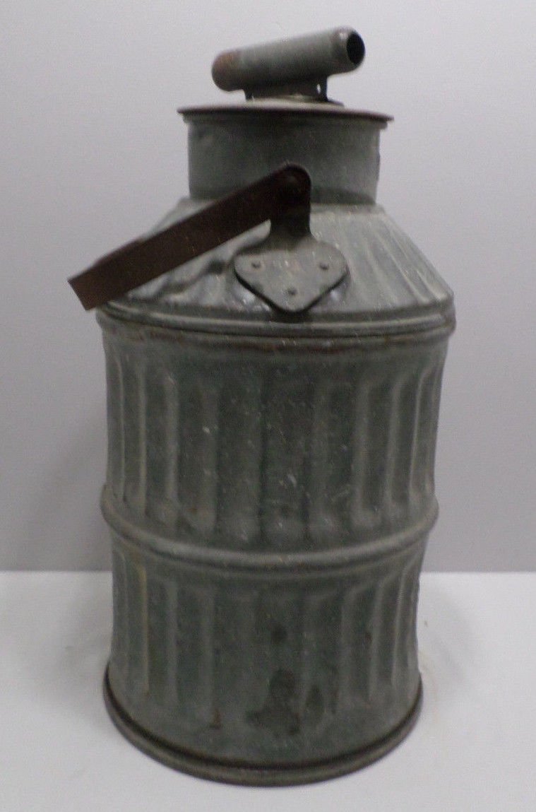 Antique Milk Can Galvanized Primitive Farm Dairy Roco Advertising