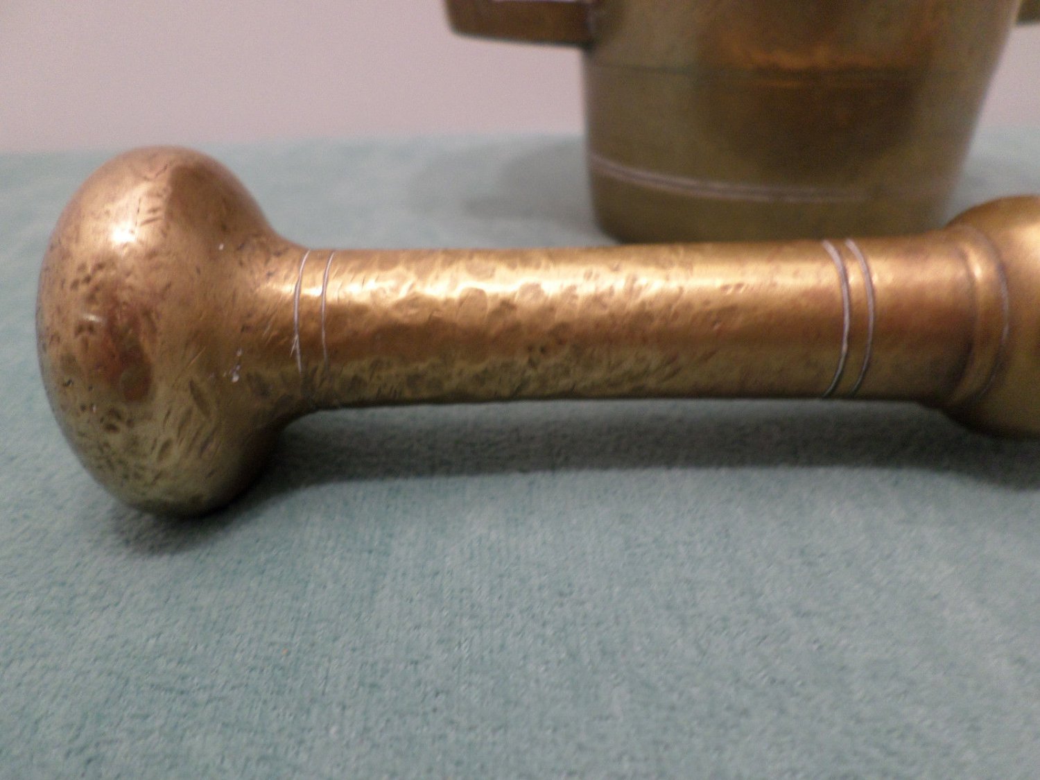 Antique Brass Mortar and Pestle Medical Pharmaceutical