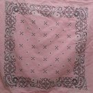 Vintage Bandana Scarf by Paris Accessories Made in USA Pink Paisley