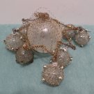 Antique Christmas Tree Ornament Wire Wrapped Frosted Glass Bulbs made in Germany