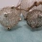 Antique Christmas Tree Ornament Wire Wrapped Frosted Glass Bulbs made in Germany