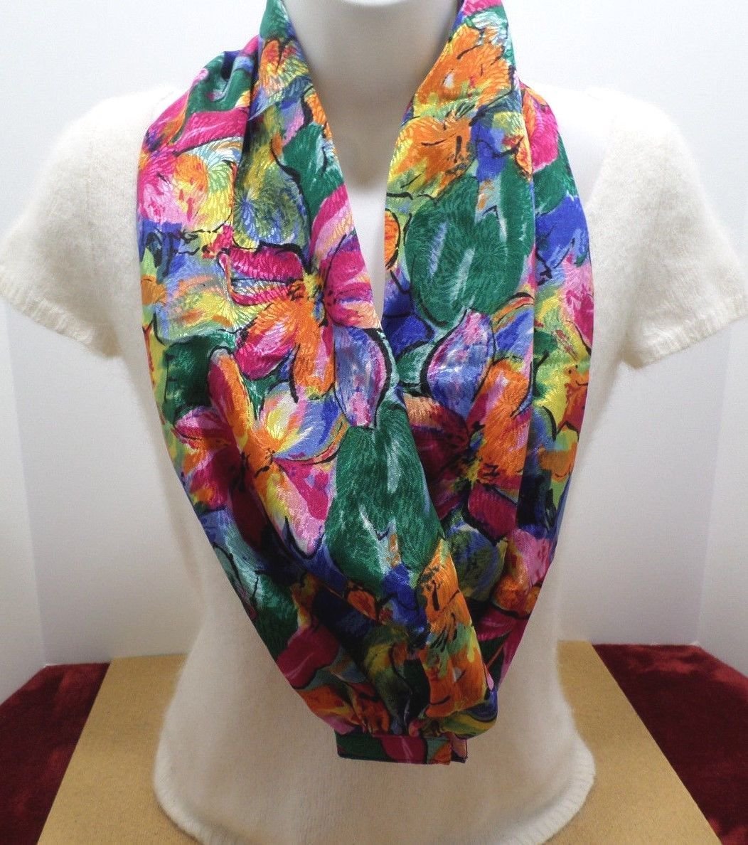 Womens Scarf Wrap Multi Colored 100% Polyester