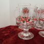 Christmas Glassware Set Libbey Holly and Bows 4 Cups 4 Glasses 2 Bowls Lot of 10