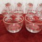 Christmas Glassware Set Libbey Holly and Bows 4 Cups 4 Glasses 2 Bowls Lot of 10