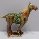 Vintage Chinese Porcelain Tang War Horse Figurine Artist Stamp on Bottom