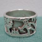Vintage Navajo Indian Story Teller Ring Sterling Silver 7.5 Grams Size 8