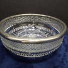 Clear Crystal Serving Bowl with Silver Plated Rim Made in England