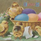 Antique Easter Postcard Baby Chicks Eggs Embossed Posted Divided