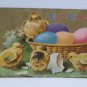 Antique Easter Postcard Baby Chicks Eggs Embossed Posted Divided