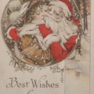 Antique Christmas Postcard Santa Claus Kissing a Woman Gibson Art Co. Posted