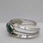 Cuff Bracelet Sterling Silver with 5 Malachite Stones