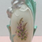 Vintage Flower Vase Porcelain with a Purple Floral Design