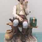Vintage Capodimonte Figurine Gentleman Fishing made of Bisque