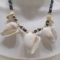 Necklace Natural Seashell with Black Puka Shells Surfer Beach Jewelry  19"