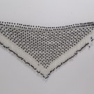 Womens Neckerchief Scarf Black and Clear Glass Seed Beads Handmade