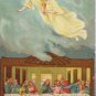 Antique Easter Postcard Lord's Supper Angels Glossy Posted Divided