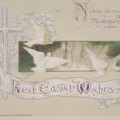 Antique Easter Postcard Doves Cross Winsch Germany Embossed Unposted Divided