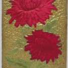 Antique Birthday Postcard Silk Flowers Embossed Unposted