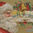 Antique Christmas Postcard Santa Claus Embossed Unposted Divided