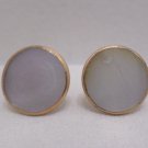 Antique Mother of Pearl Shirt Studs Buttons Gold Tone Metal