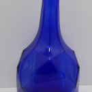 Vintage Bottle Cobalt Blue Glass with a Geometrical Shaped Base
