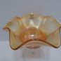 Fenton Candy Dish Marigold Carnival Glass with clear glass stem and foot