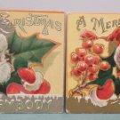 Antique Christmas Postcard Santa Claus Embossed Divided Posted Lot of 2