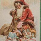 Antique Christmas Postcard Santa Claus Picking up Toys Frances Brundage