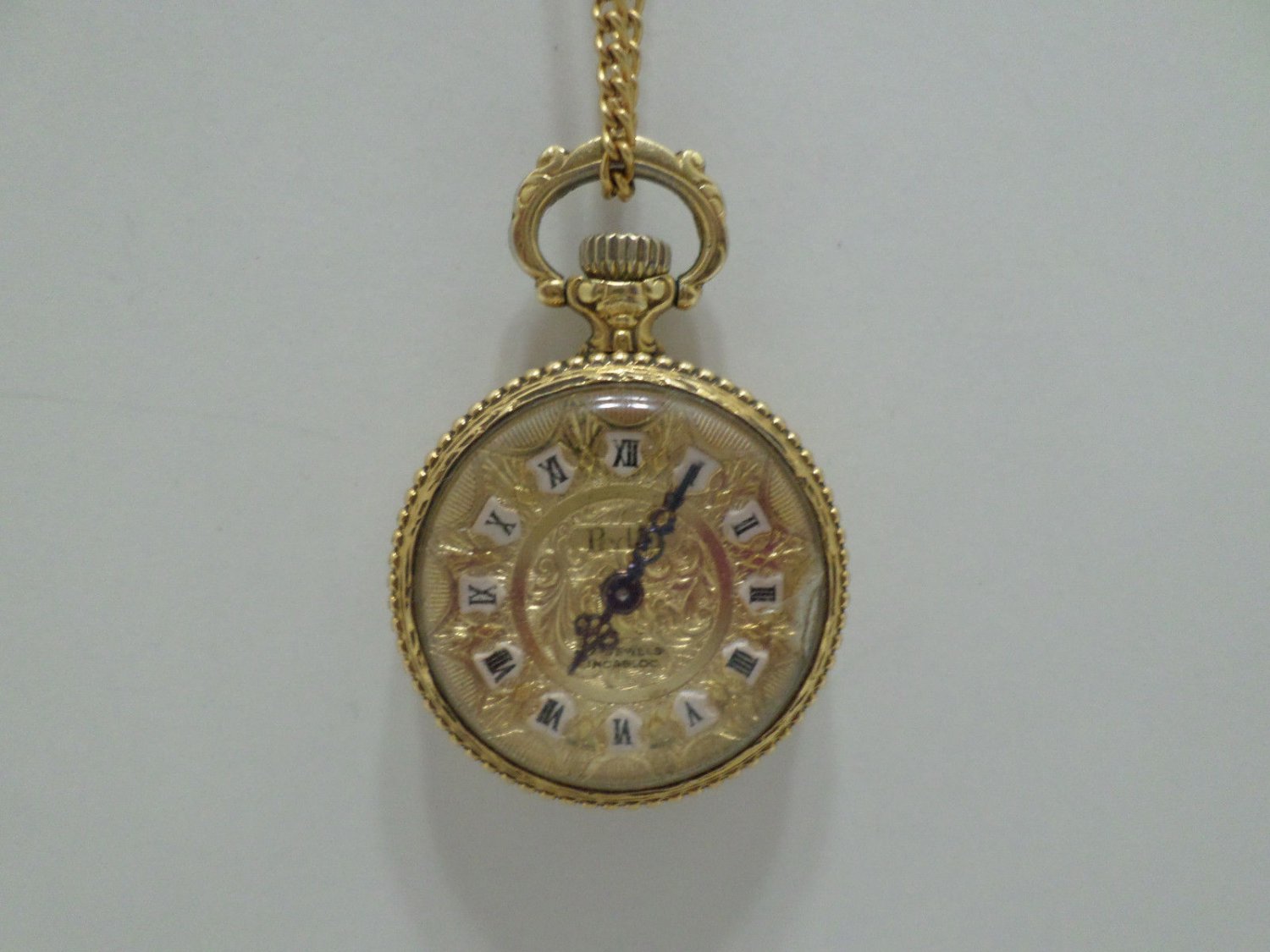 Vintage Ladies Necklace Watch Pedre Meabloc 17 Jewels Manual Wind Swiss Made