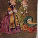 Antique Christmas Postcard Two Women and a Baby Unposted Undivided