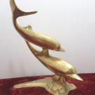 Vintage Dolphin Statue Solid Brass 13 1/4" Tall