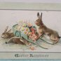 1912 Easter Postcard Rabbits Hen Tuck and Sons Embossed Posted Divided
