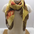 Womens Scarf Polyester Yellow Brown and Orange made in Korea