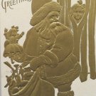 Antique Christmas Postcard Santa Claus Leaving Presents Divided Unposted