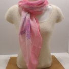 Womens Scarf 100% Polyester made in Italy Pink White