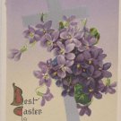 Antique Easter Postcard Floral John Winsch Germany Embossed Unposted Divided