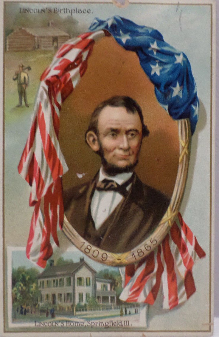 Antique Postcard President Abraham Lincoln posted  Divided Raphael Tuck & Sons