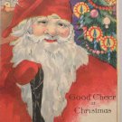 Antique Christmas Postcard Santa Claus Holding a Black Stocking Unposted Divided