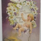 Antique 1916 Valentine Postcard Cupid Embossed Divided and Unposted