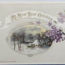 Antique 1910 New Year Postcard by John Winsch Germany Posted Divided Embossed