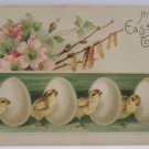 Antique Easter Postcard Chicks Eggs Embossed Posted Divided