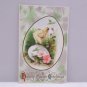 Antique Easter Postcard Yellow Baby Chick on Egg Embossed Unposted Divided